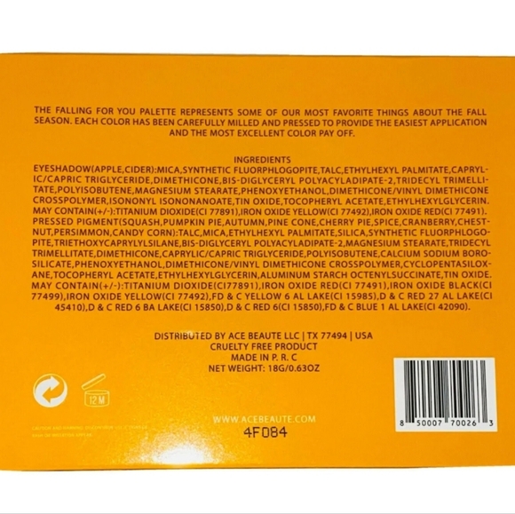 Ace Beauté Falling For You Eyeshadow Palette FALL 🍁🍂 - Picture 3 of 3